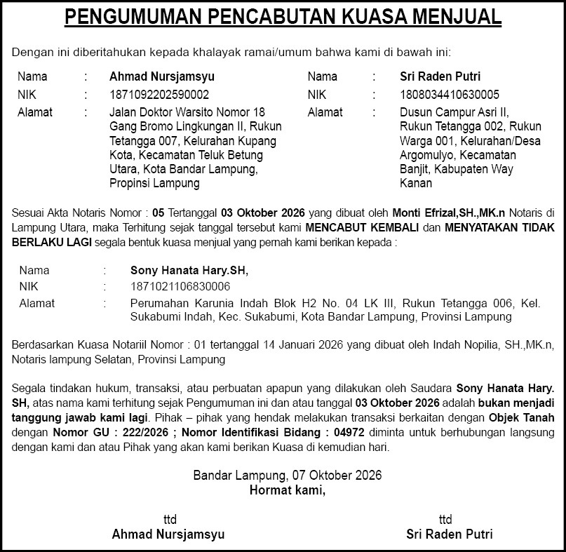PENGUMUMAN