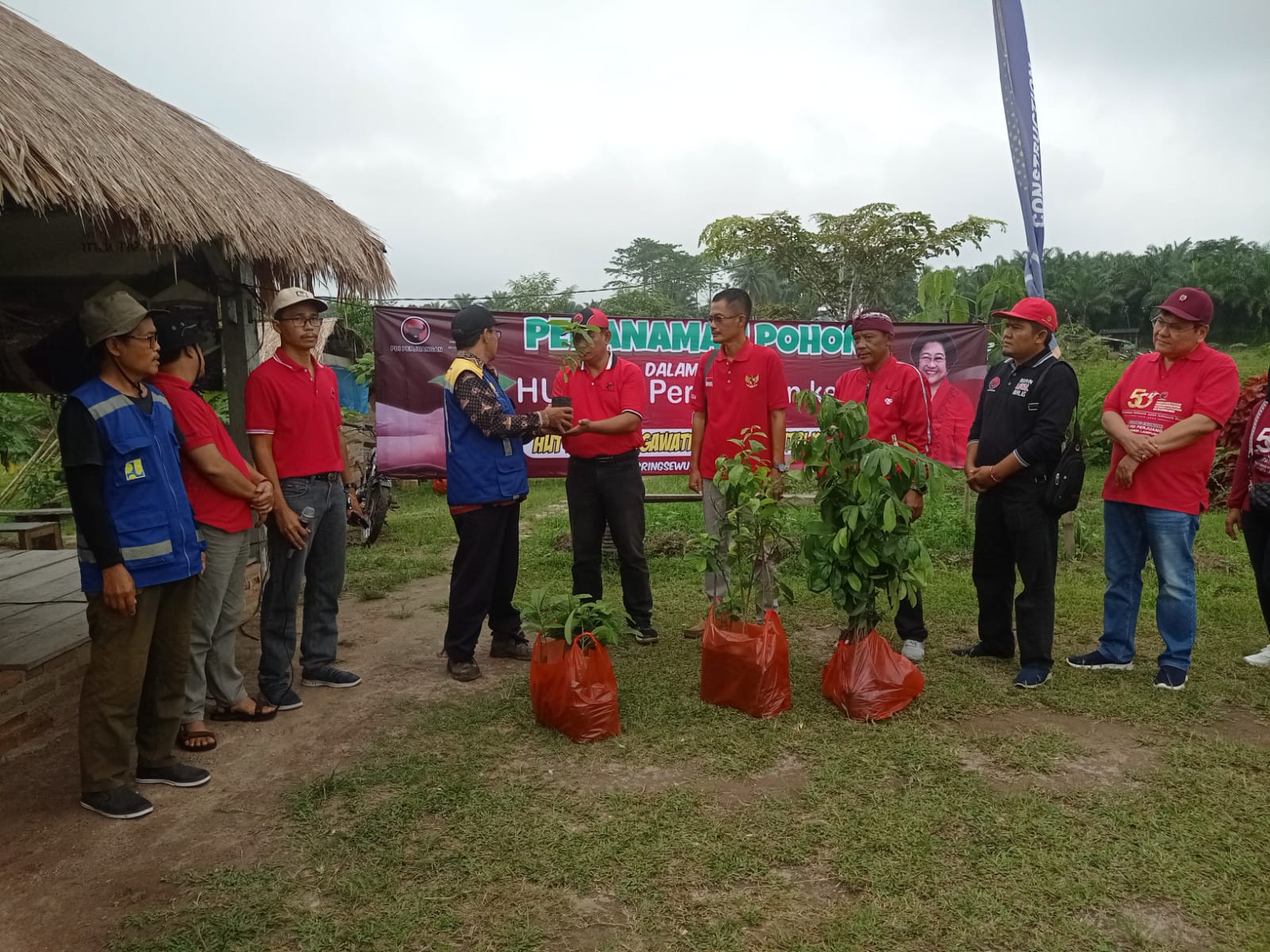 Peduli Kelestarian Lingkungan, PDIP Pringsewu Hijaukan Bendungan Way Sekampung