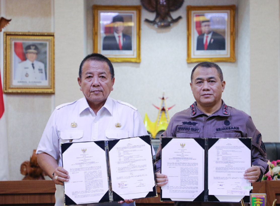 Gubernur Arinal dan Kajati Lampung Tandatangani MoU Meningkatkan Pencegahan Pelanggaran Hukum