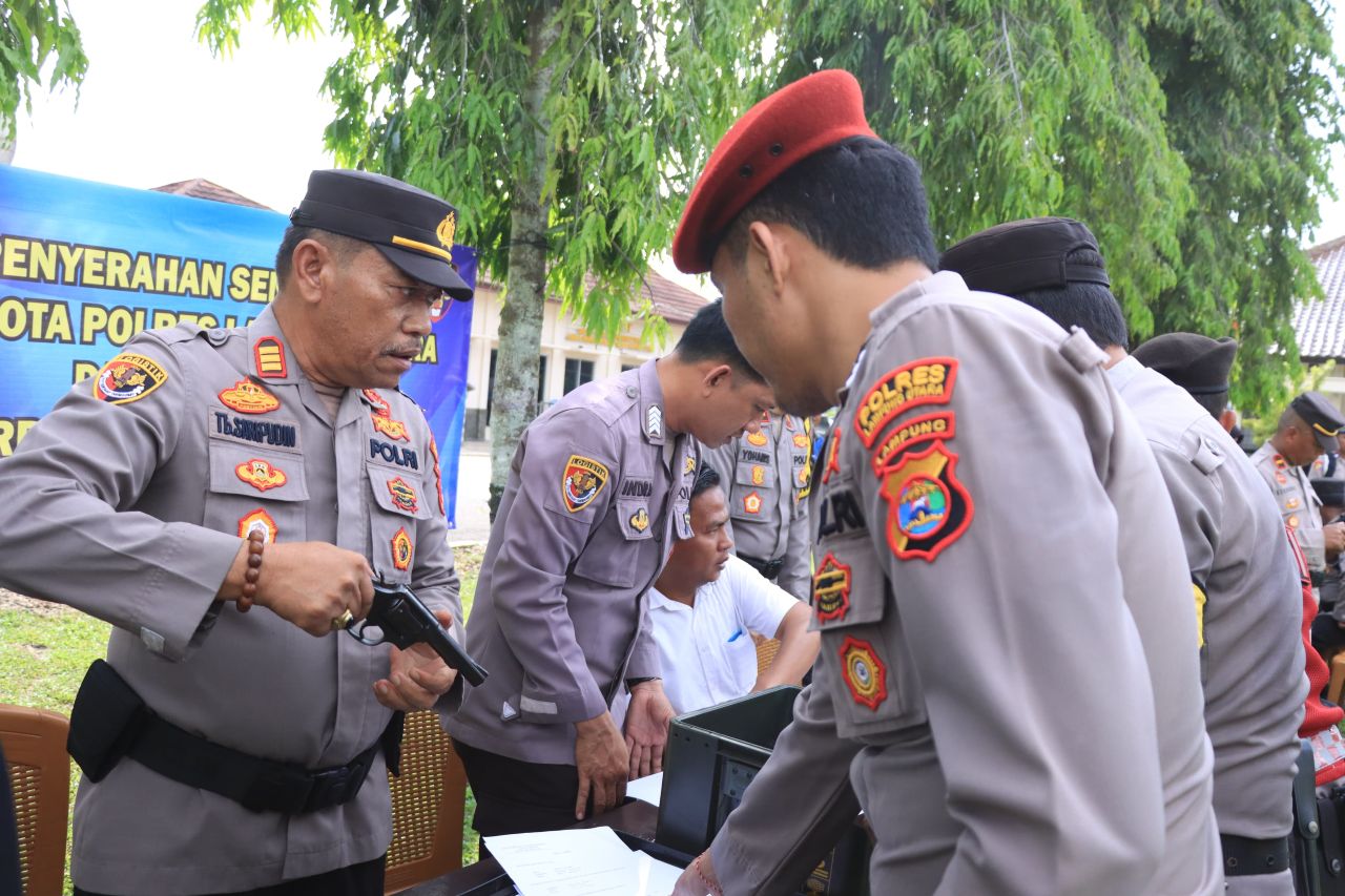 Jelang Pengamanan TPS Pilkada, Polres Lampung Utara Gudangkan 29 Senpi