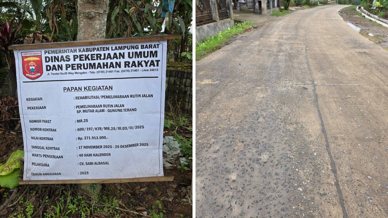 Baru Sebulan Sudah Mengelupas, Proyek Rigid Beton Air Hitam Diduga Asal Jadi