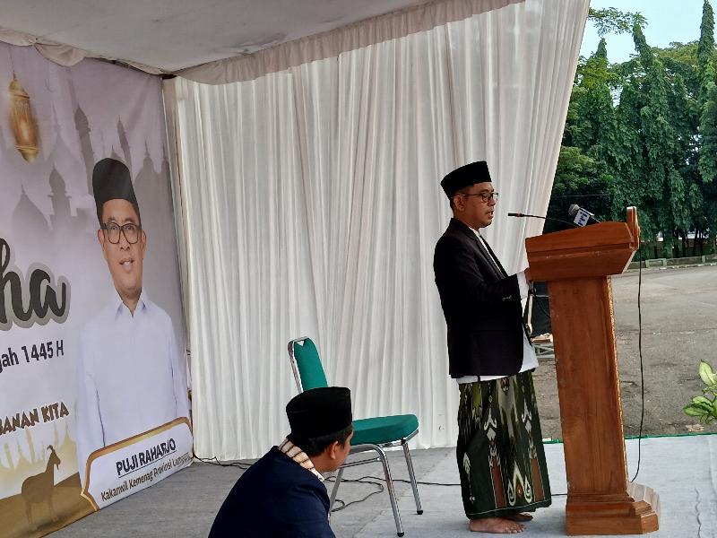 Kakanwil Kemenag Lampung Puji Raharjo Sebut Tiga Ibadah Utama di Hari Raya Idul Adha