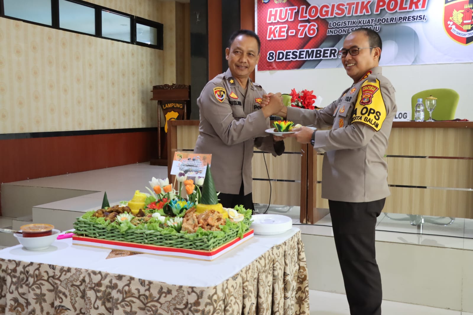 Dalam Acara HUT Logistik Polri Ke-76, Polresta Bandar Lampung Gelar Syukuran