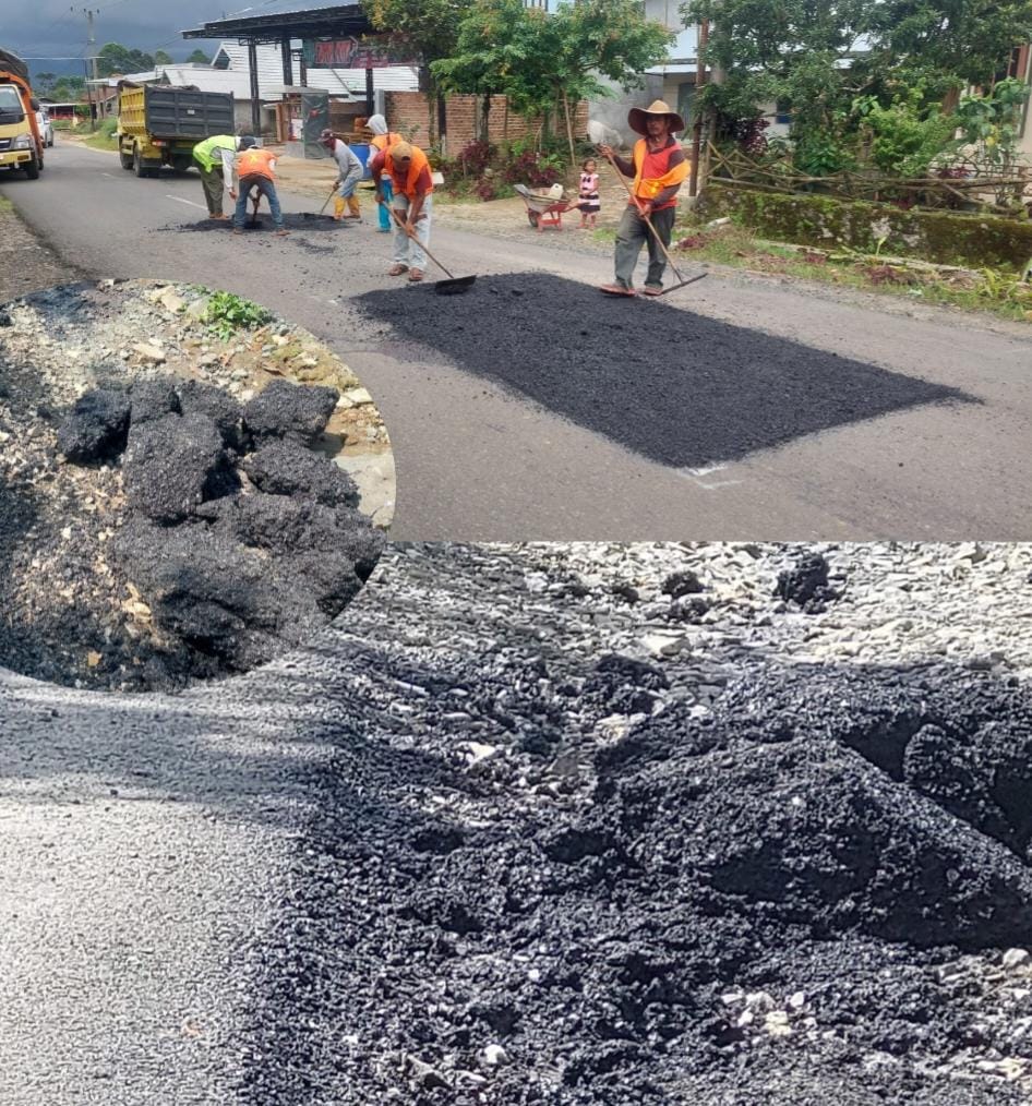 Ditemukan Material Aspal Membeku, Kualitas Penanganan Jalan Provinsi di Lampung Barat Kian Diragukan