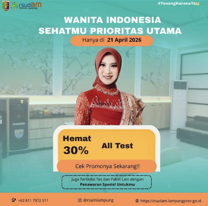 RSUD Abdul Moeloek Beri Diskon 30% Layanan Kesehatan Perempuan di Hari Kartini