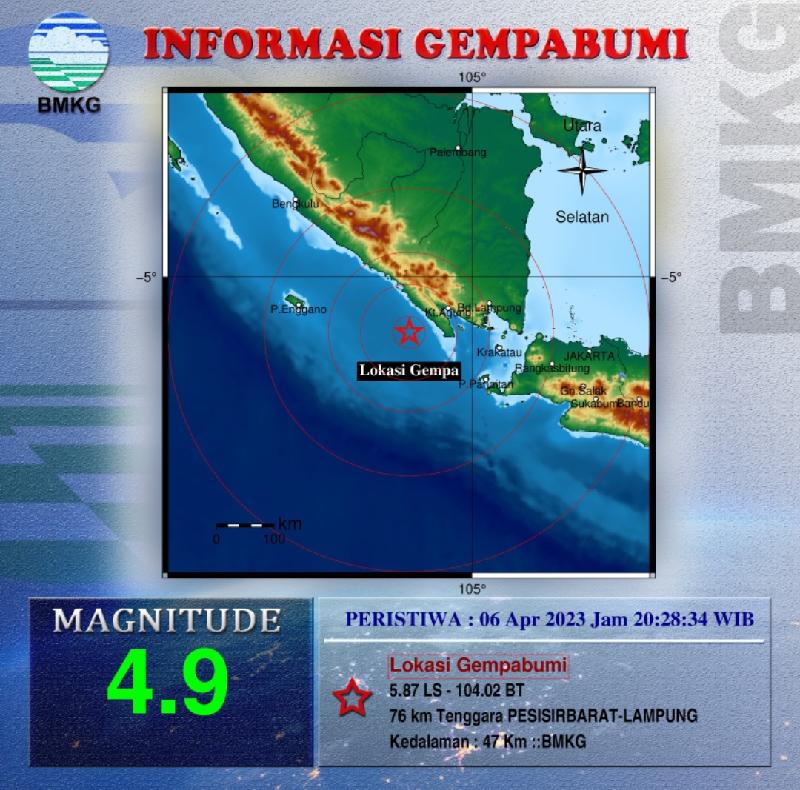 Pesisir Barat Diguncang Gempa