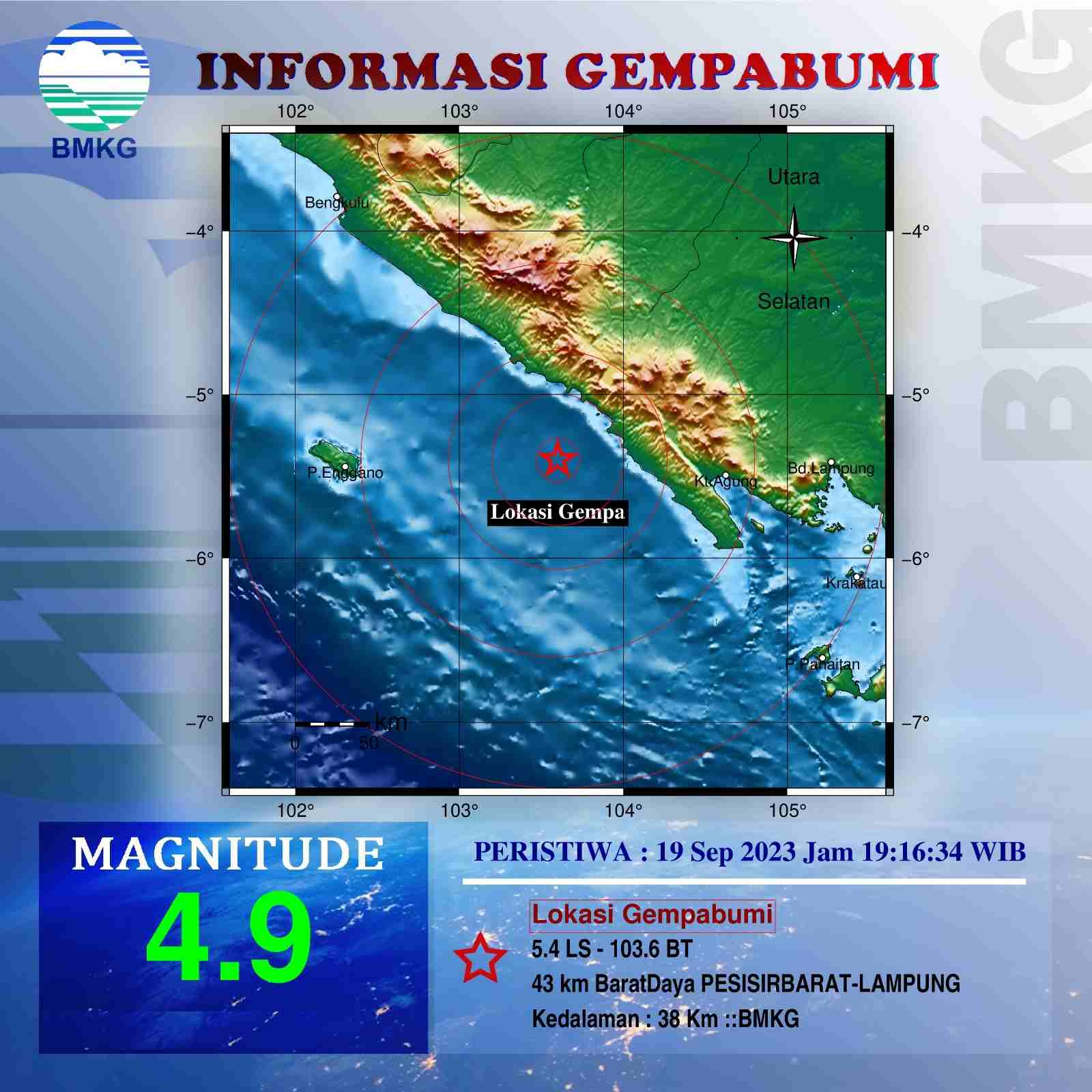 Guncangan Gempa Terasa Kuat di Lampung Barat, BPBD: Selalu Waspada