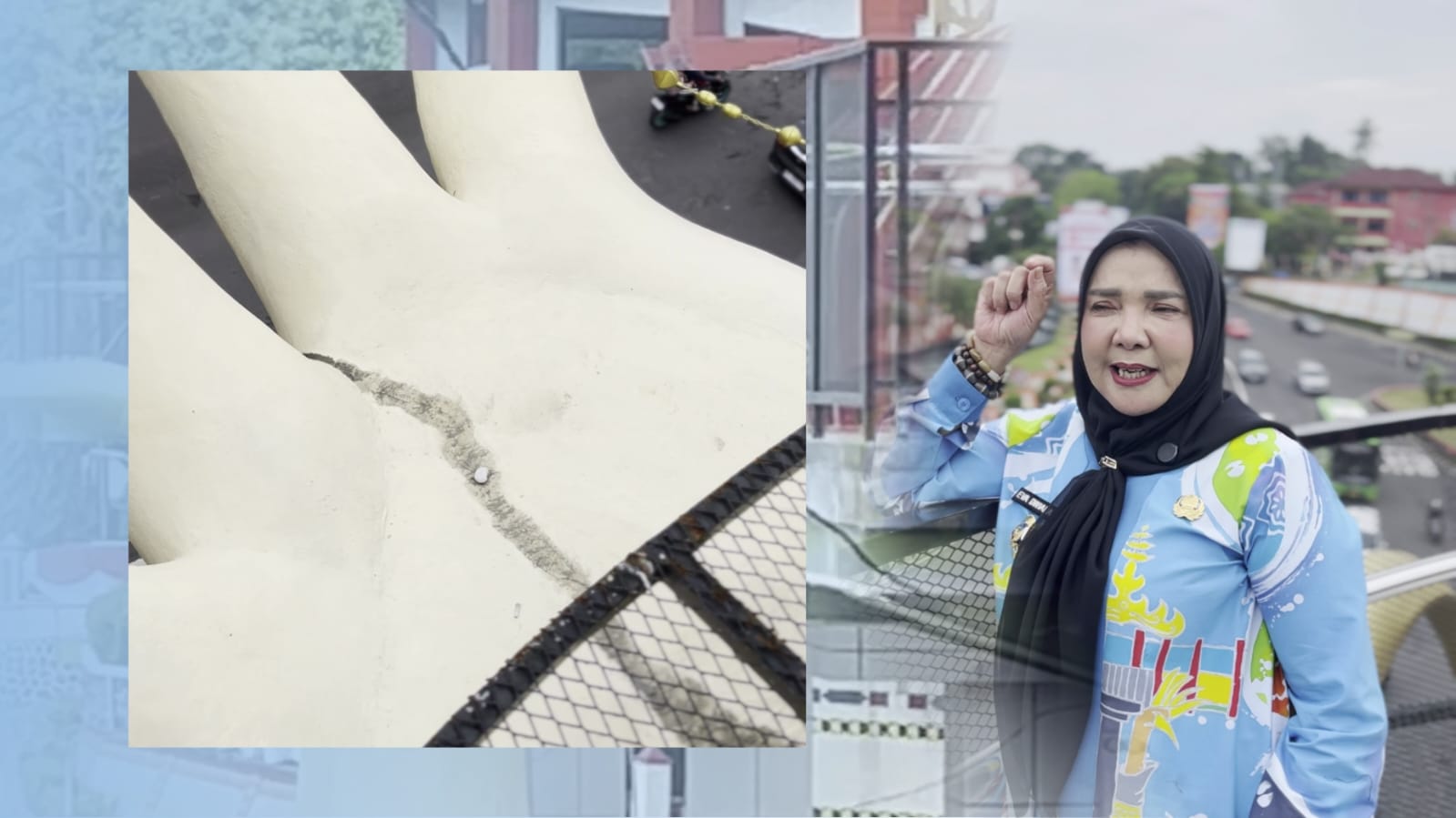 JPO Siger Millenial Tidak Retak, Bunda Eva Pastikan Hanya Lumut