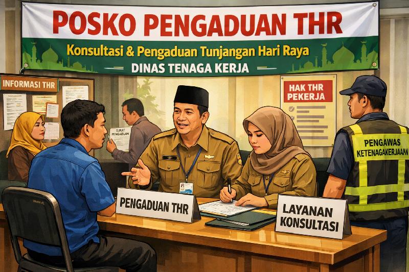 Disnaker Lampung Buka Posko Pengaduan THR, Pastikan Hak Pekerja Terpenuhi