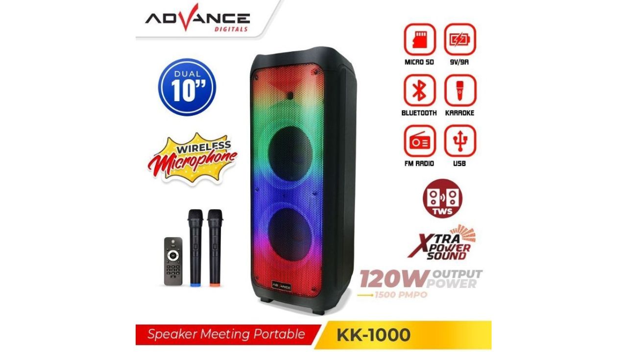 Advance KK-1000, Speaker Portable Multifungsi dengan Suara Bertenaga