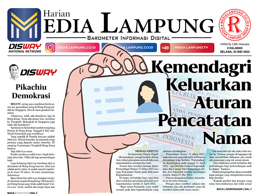 E-Paper Harian Media Lampung Edisi 24 Mei 2022