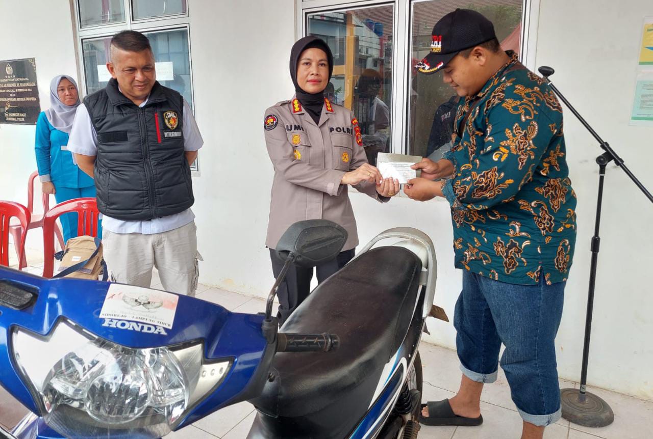 Motor Curian Kembali, Korban Ucapkan Terima Kasih ke Kapolda Lampung