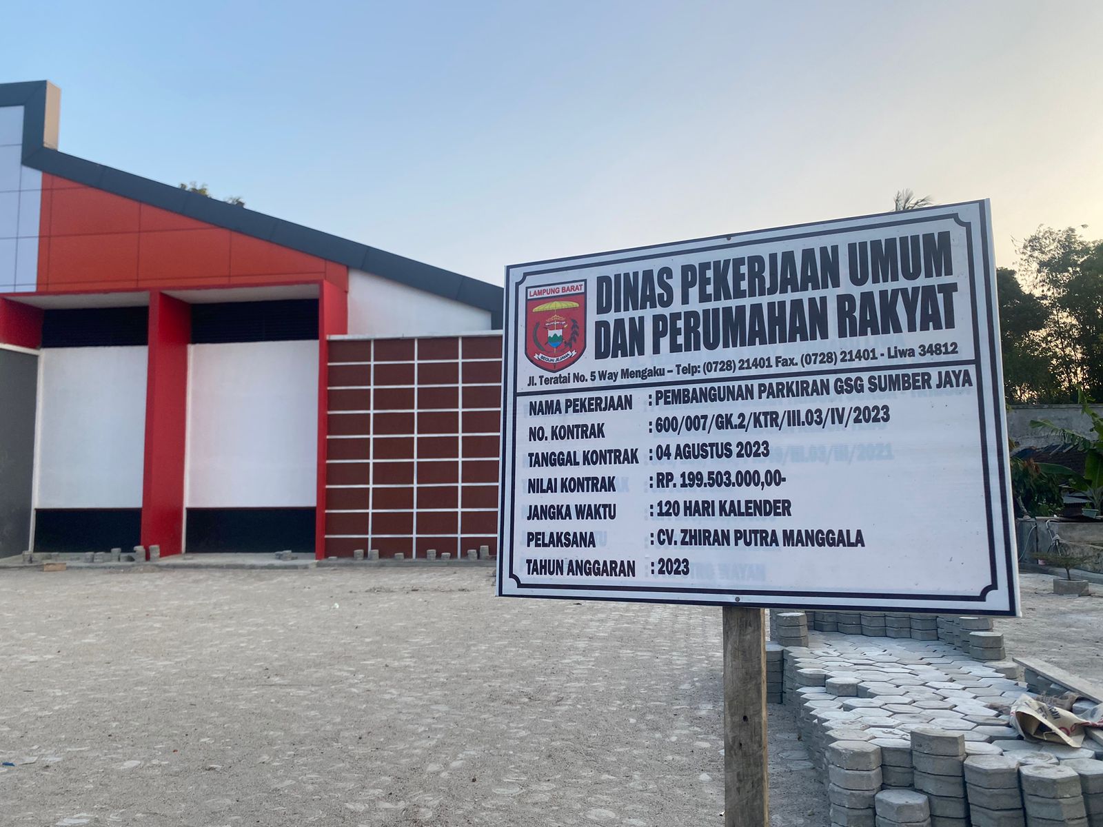 Soal Proyek Parkir GSG Bung Karno, Dinas PUPR Lampung Barat Tegur Rekanan