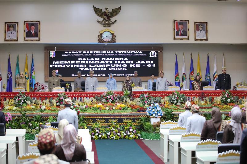Paripurna HUT Lampung ke-61, Gubernur Mirza Ajak Seluruh Masyarakat Berkontribusi Dalam Pembangunan Daerah