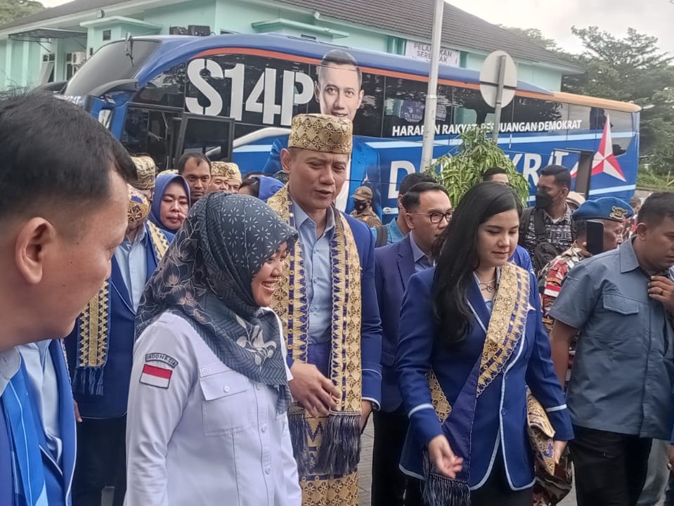 Ribuan Kader Demokrat Sambut Kedatangan AHY di Lampung 