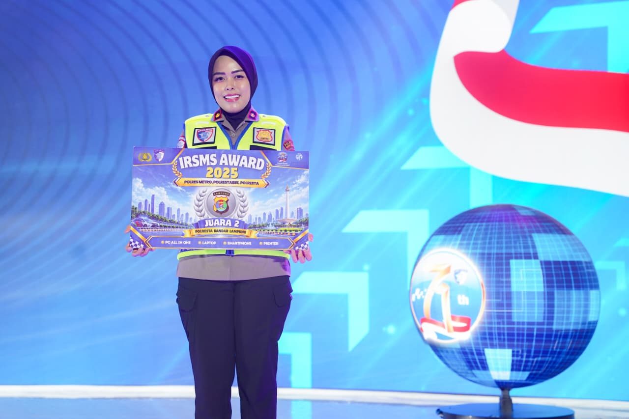 Satlantas Bandar Lampung Sabet Juara II IRSMS Award 2026 di Jakarta