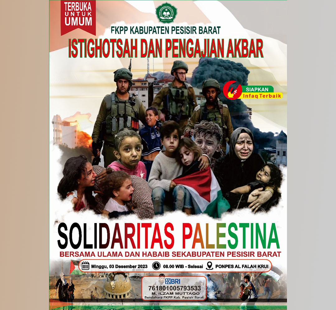 Solidaritas untuk Palestina, FKPP Pesisir Barat Akan Gelar Istighosah-Pengajian Akbar