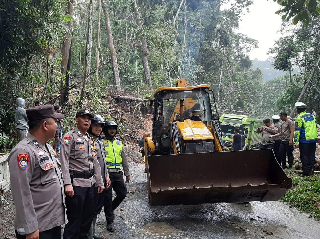 Truk Fuso Terperosok di Jalan Liwa-Krui Selesai Dievakuasi, Lalu Lintas Kembali Lancar 
