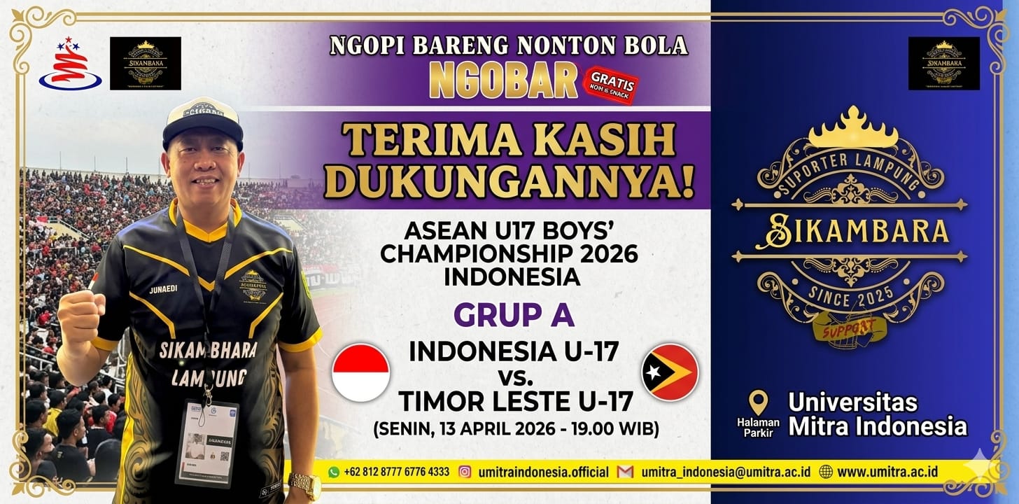 Sikambara Ajak Dukung Timnas U-17, Nobar Meriah Digelar di Universitas Mitra Indonesia
