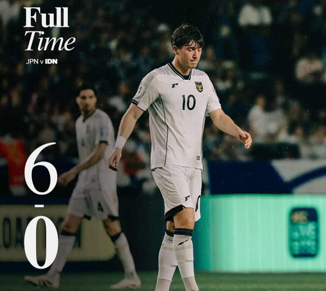 Dilibas Jepang 6-0, Tim Garuda Tetap Melaju ke Putaran Keempat Kualifikasi Piala Dunia 2026
