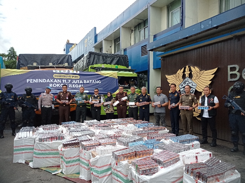 Bea Cukai Lampung Selamatkan Rp 11,4 Miliar dari Rokok Ilegal