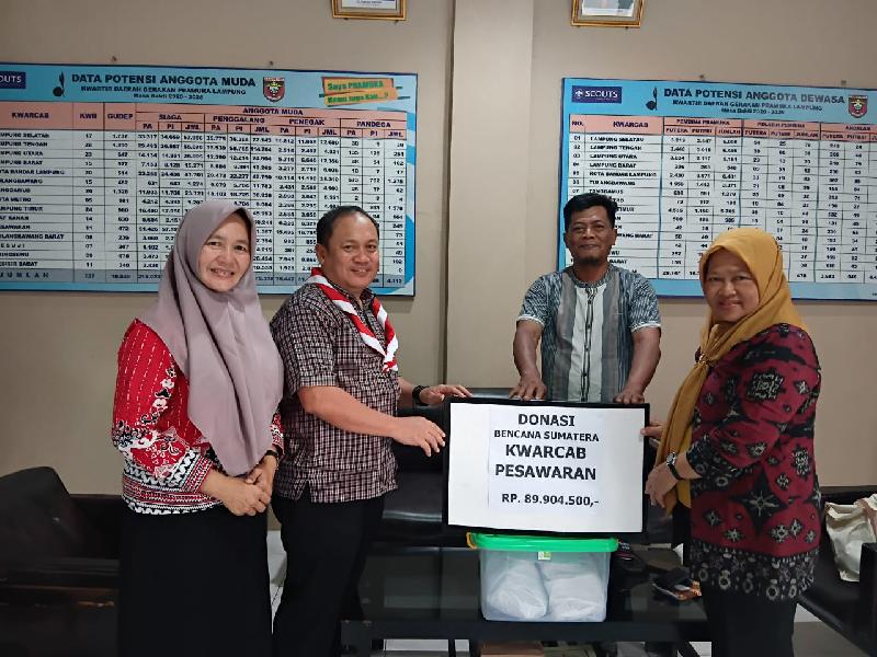 Kwarda Lampung Terima Dana Bumbung Kemanusiaan dari Kwarcab Pesawaran untuk Korban Bencana Sumatera