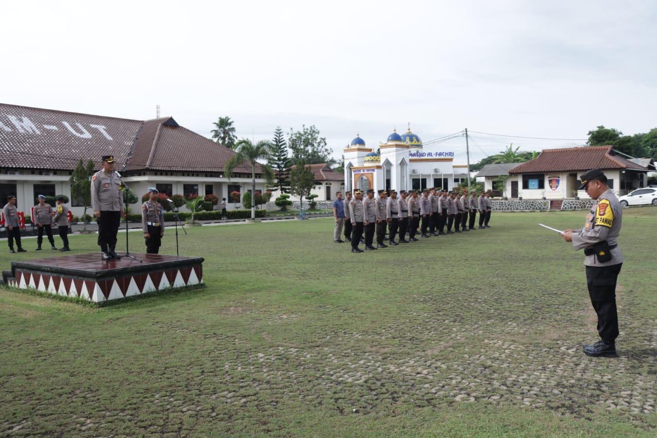 Polres Lampung Utara Gelar Apel Siaga Jaga Kondusifitas Pasca Pilkada Serentak 2024