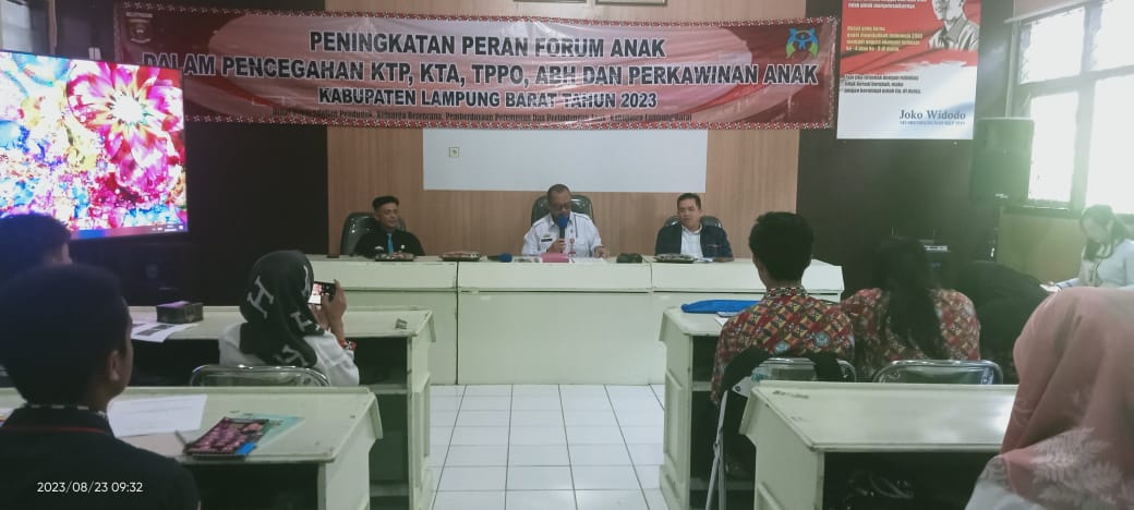 DP2KBP3A Lampung Barat Gelar Peningkatan Peran Forum Anak Cegah KTP, KTA, TPPO, ABH dan Perkawinan Anak