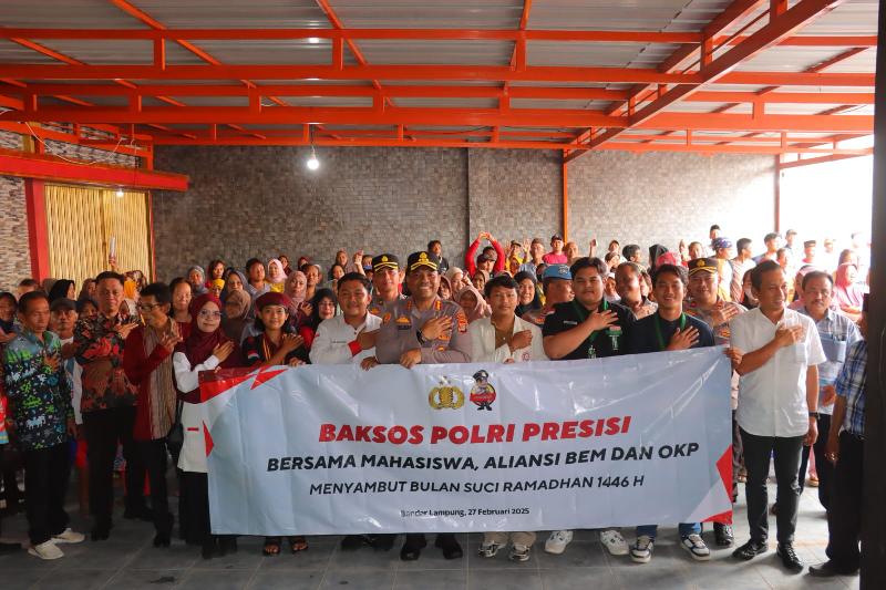 Sambut Ramadhan, Polresta Bandar Lampung Gandeng Mahasiswa-OKP Bagikan Ratusan Paket Sembako