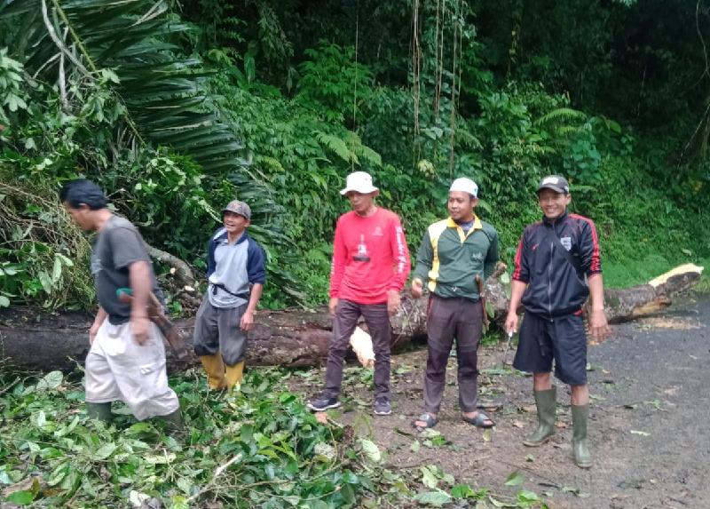 Camat Sumber Jaya Terjun Bersama Warga Perbaiki Lokasi Kerusakan Dampak Hujan 