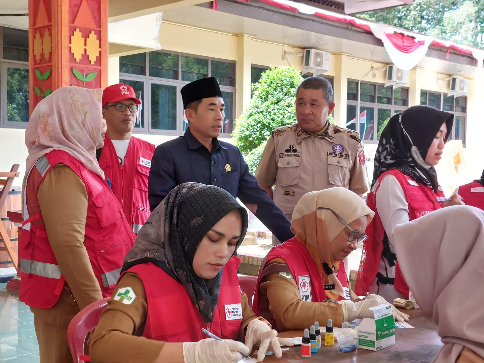 Disambut Gembira, PMI Lampung Barat Periksa Golongan Darah Ratusan Pramuka Penegak 