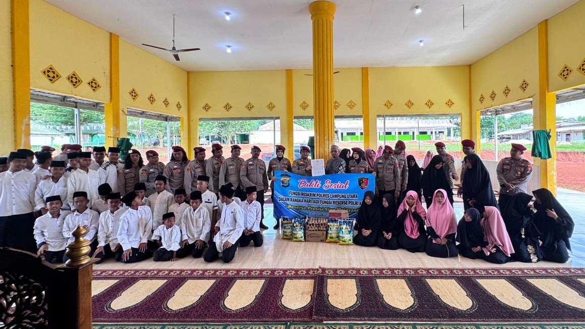 Hari Jadi Reserse Polri Ke-78, Satreskrim Polres Lampura Gelar Baksos di Ponpes Al Hiro