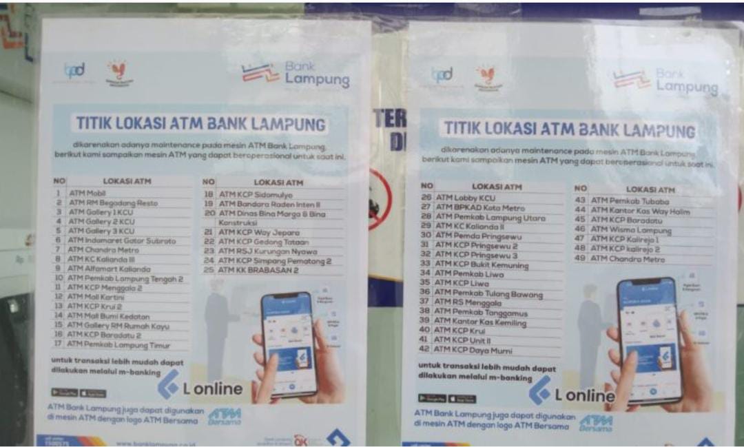 ATM  Bank Lampung Tak Bisa Diakses, Nasabah Kecewa 