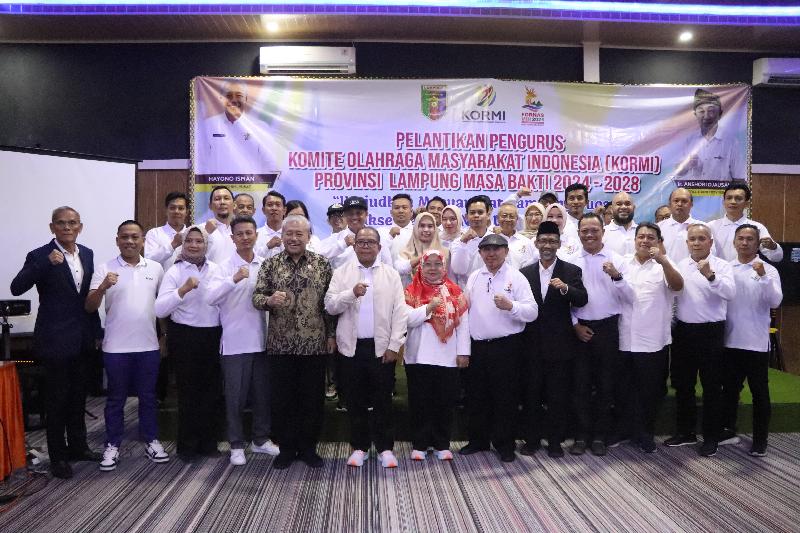 Pj Gubernur Samsudin Hadiri Pelantikan Pengurus KORMI, Dorong Lampung Siap Jadi Tuan Rumah FORNAS 2027