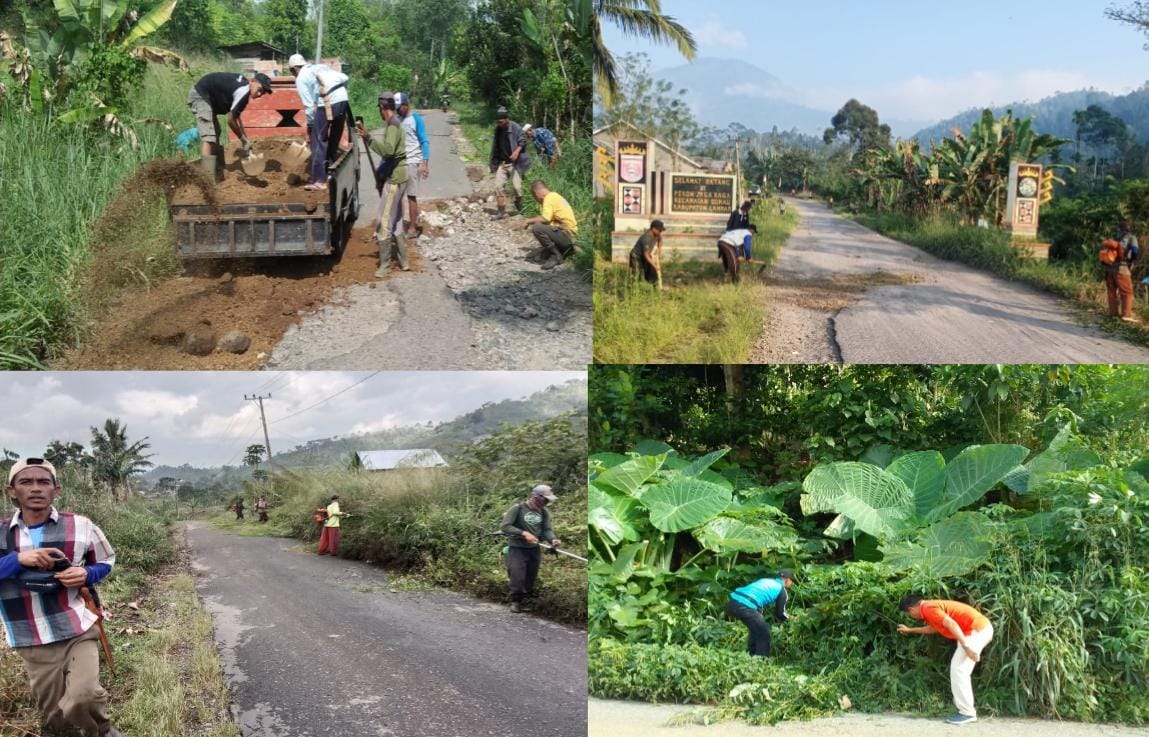 Warga Tebapering dan Jagaraga Gotong Royong Perbaiki dan Bersihkan Jalur Sukau-Lombok