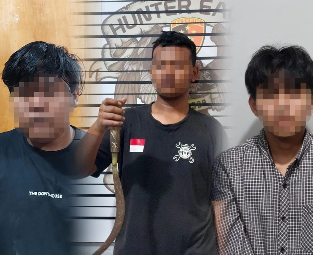 Tim Patroli Gabungan Polresta Bandar Lampung Amankan 3 Remaja Berikut Sebilah Sajam