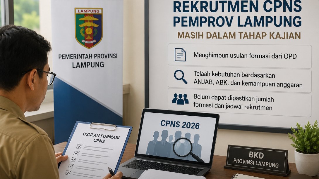Pemprov Lampung Kaji Usulan Formasi CPNS 2026, Rekrutmen Masih Menunggu Hasil Evaluasi