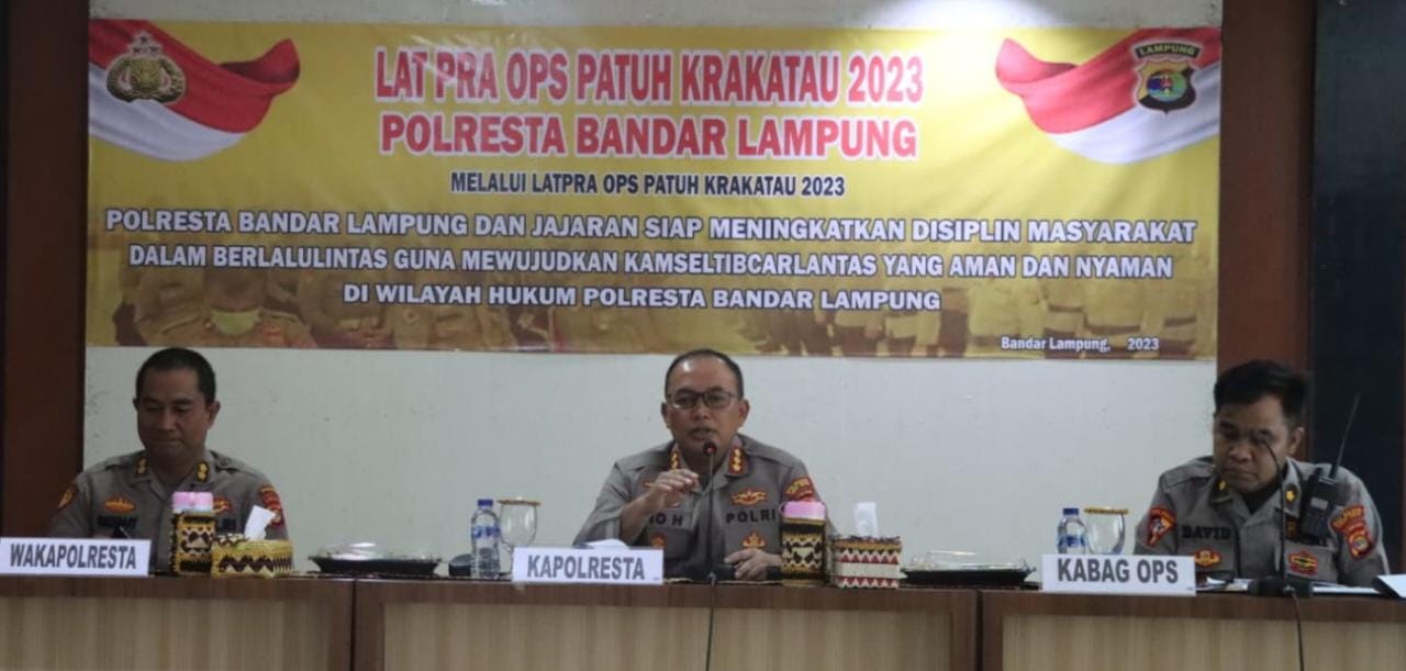 Polresta Bandar Lampung Gelar Latpra Ops Patuh Krakatau 2023