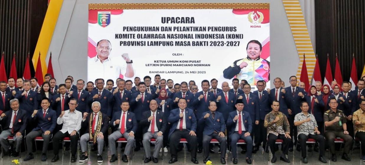 Arinal Resmi Dilantik Sebagai Ketua Umum KONI Lampung Masa Bakti 2023-2027