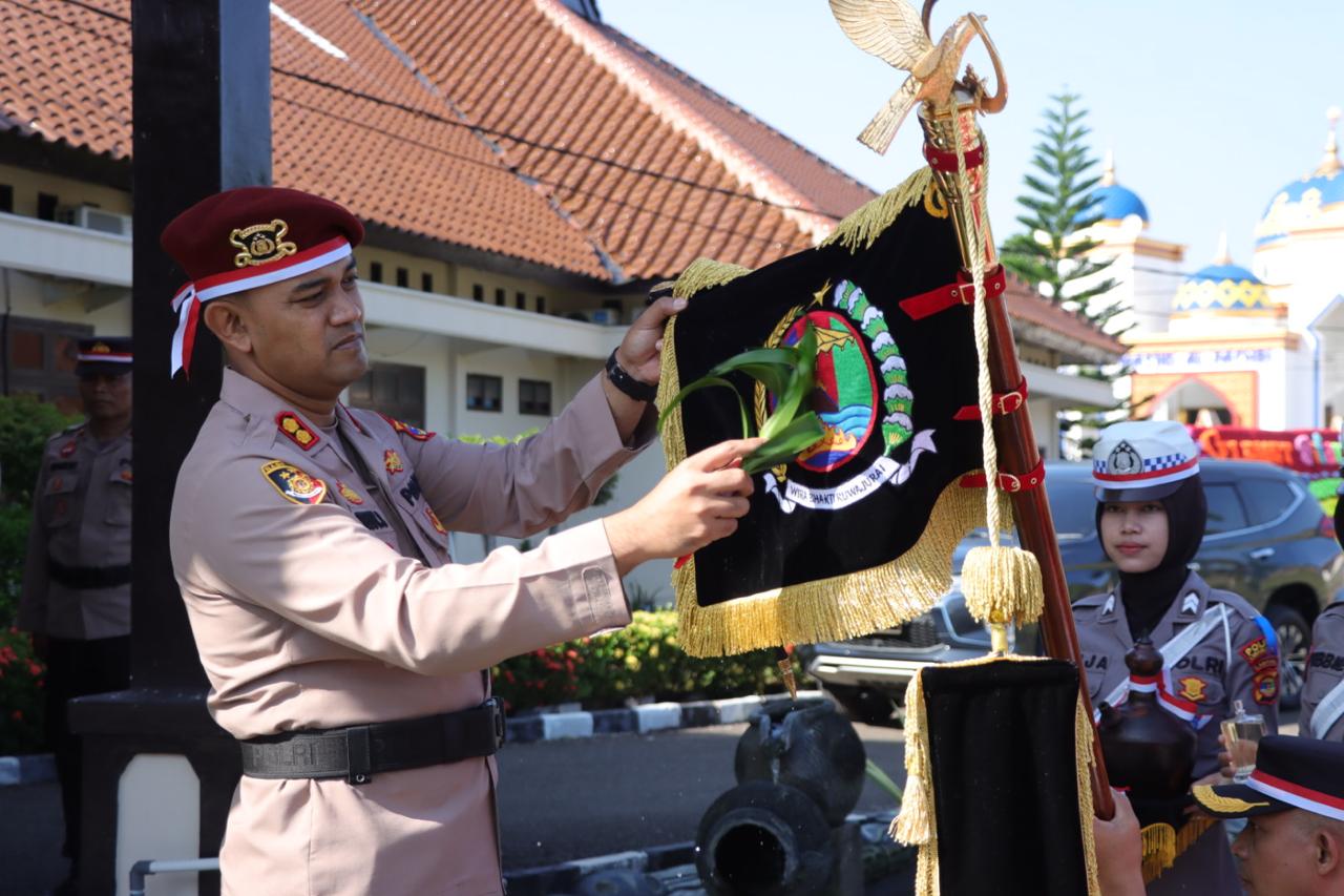 Polres Lampung Utara Gelar Napak Tilas dan Penyucian Tunggul Kesatuan Wira Bhakti Bumi Ragem Tunas