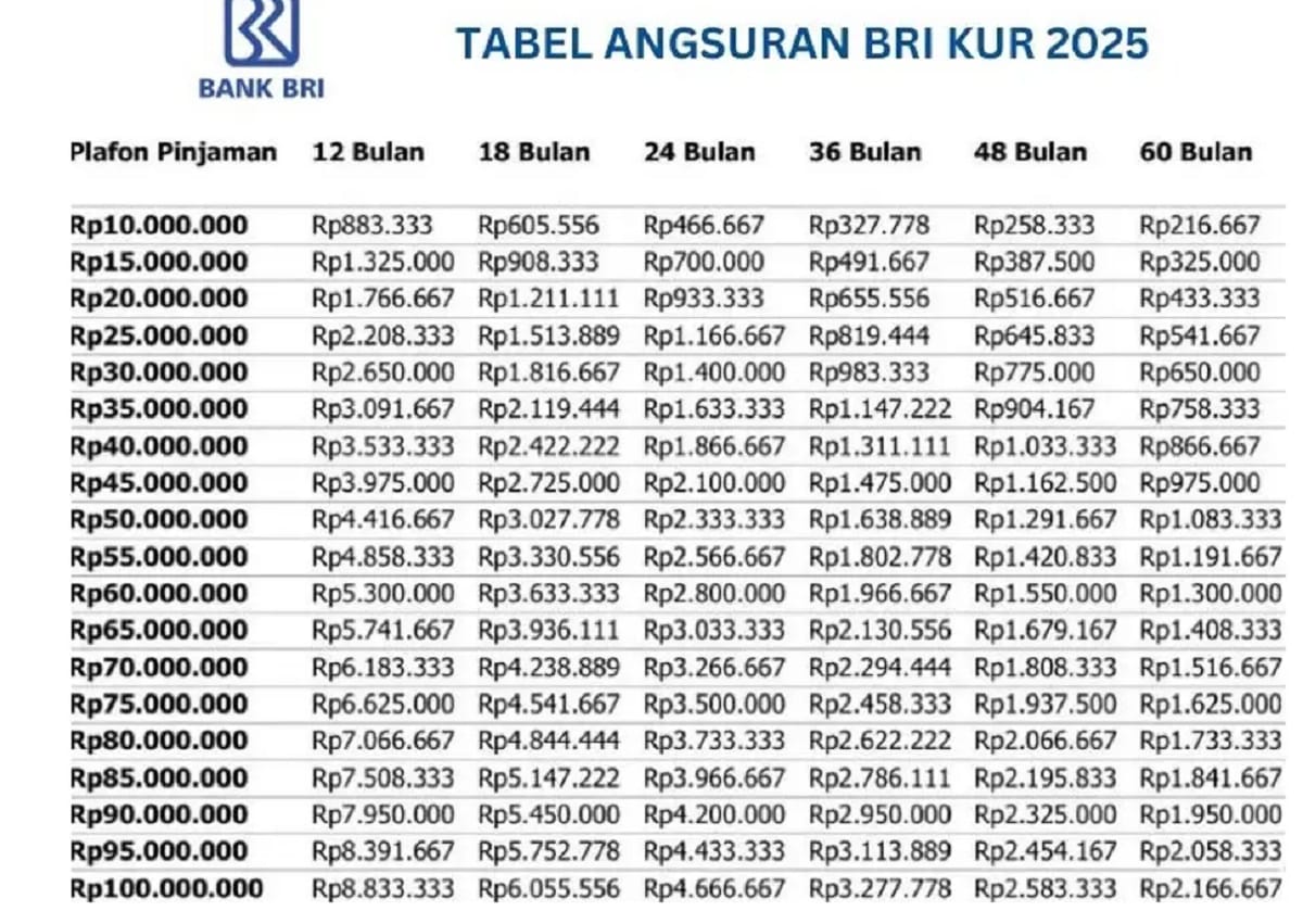 KUR BRI 2025: Solusi Pembiayaan Usaha dengan Bunga Ringan dan Cicilan Terjangkau