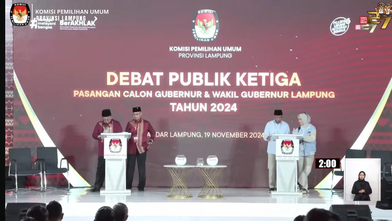 Arinal-Sutono dan Mirza-Jihan Soroti Pendidikan di Debat Pamungkas Pilgub Lampung