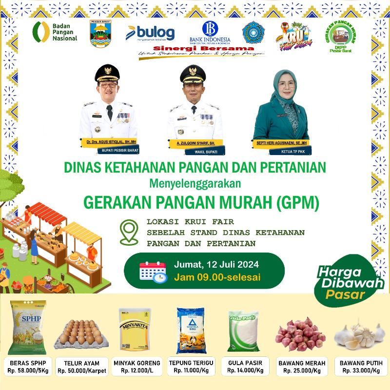 Besok, DKPP Pesisir Barat Laksanakan GPM di Stand Krui Fair