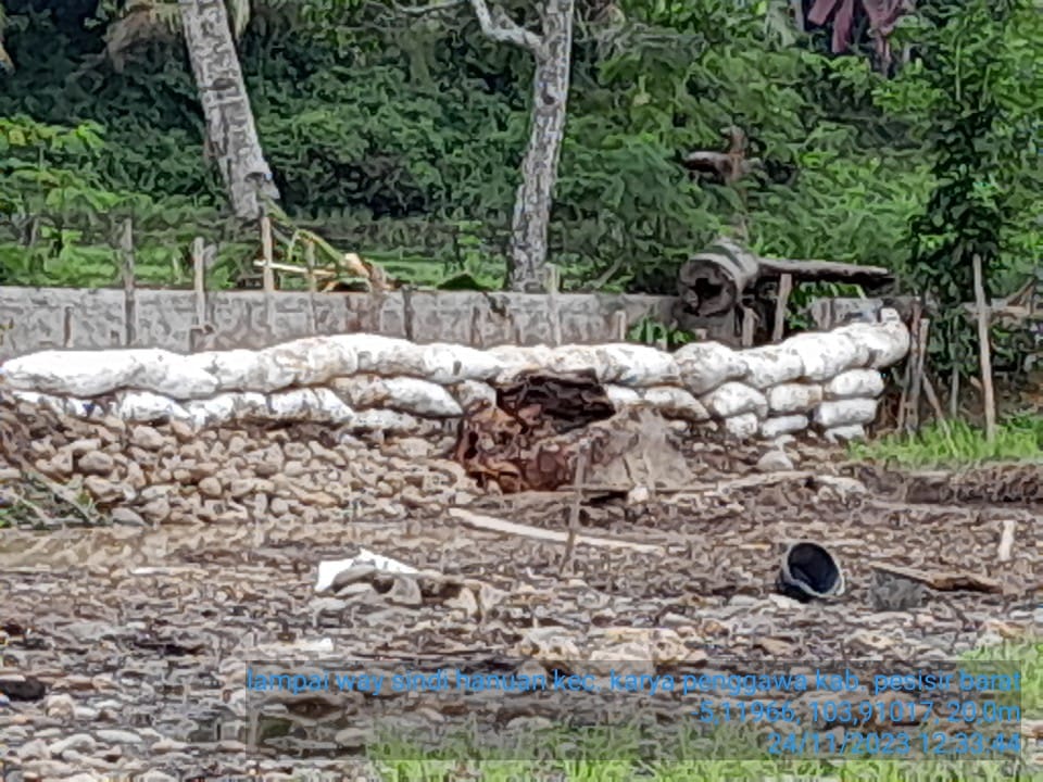 Saluran Irigasi di Way Sindi Hanuan Rusak, Areal Persawahan Terdampak