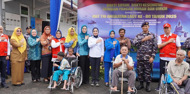 PMI Lampung dan TNI AL Gelar Bakti Sosial Peringati HUT ke-80