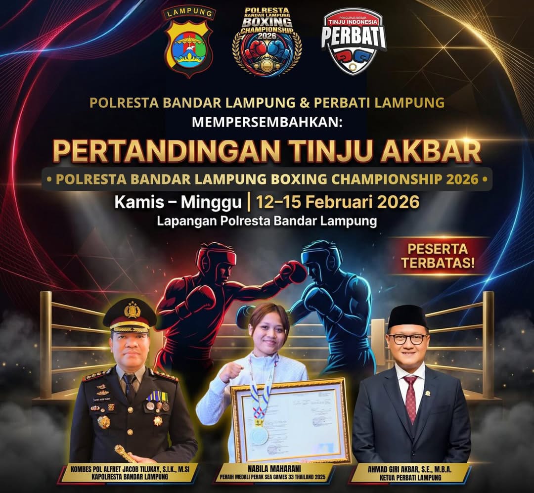 Polresta Bandar Lampung Dorong Prestasi Atlet Lewat Kejuaraan Tinju 2026