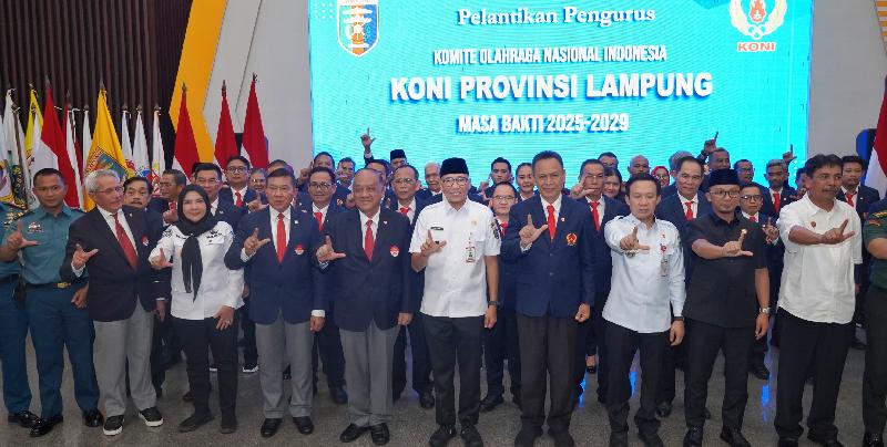 Pengurus KONI Lampung Resmi Dilantik, Ini Pesan Gubernur Mirza
