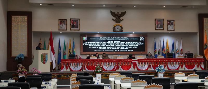 Raperda Perubahan APBD 2025 Lampung Dapat Dukungan Mayoritas Fraksi DPRD