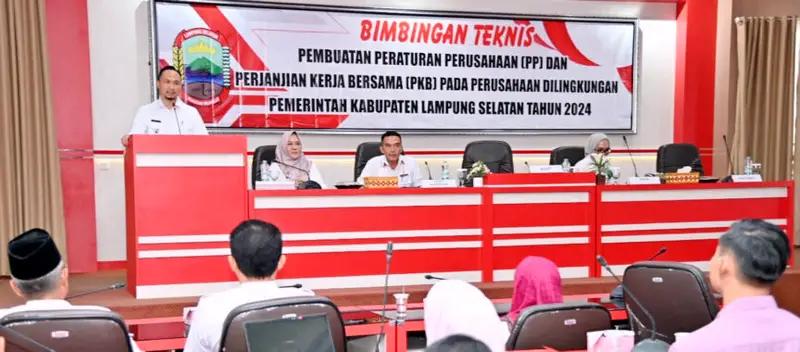 Plt Bupati Lampung Selatan Buka Bimtek Pembuatan PP dan PKB Bagi Perusahaan