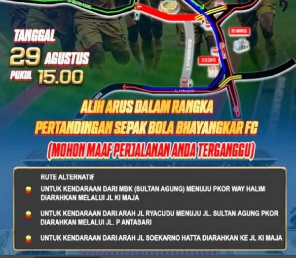 Launching Bhayangkara Lampung Digelar, Polisi Alihkan Arus di Way Halim